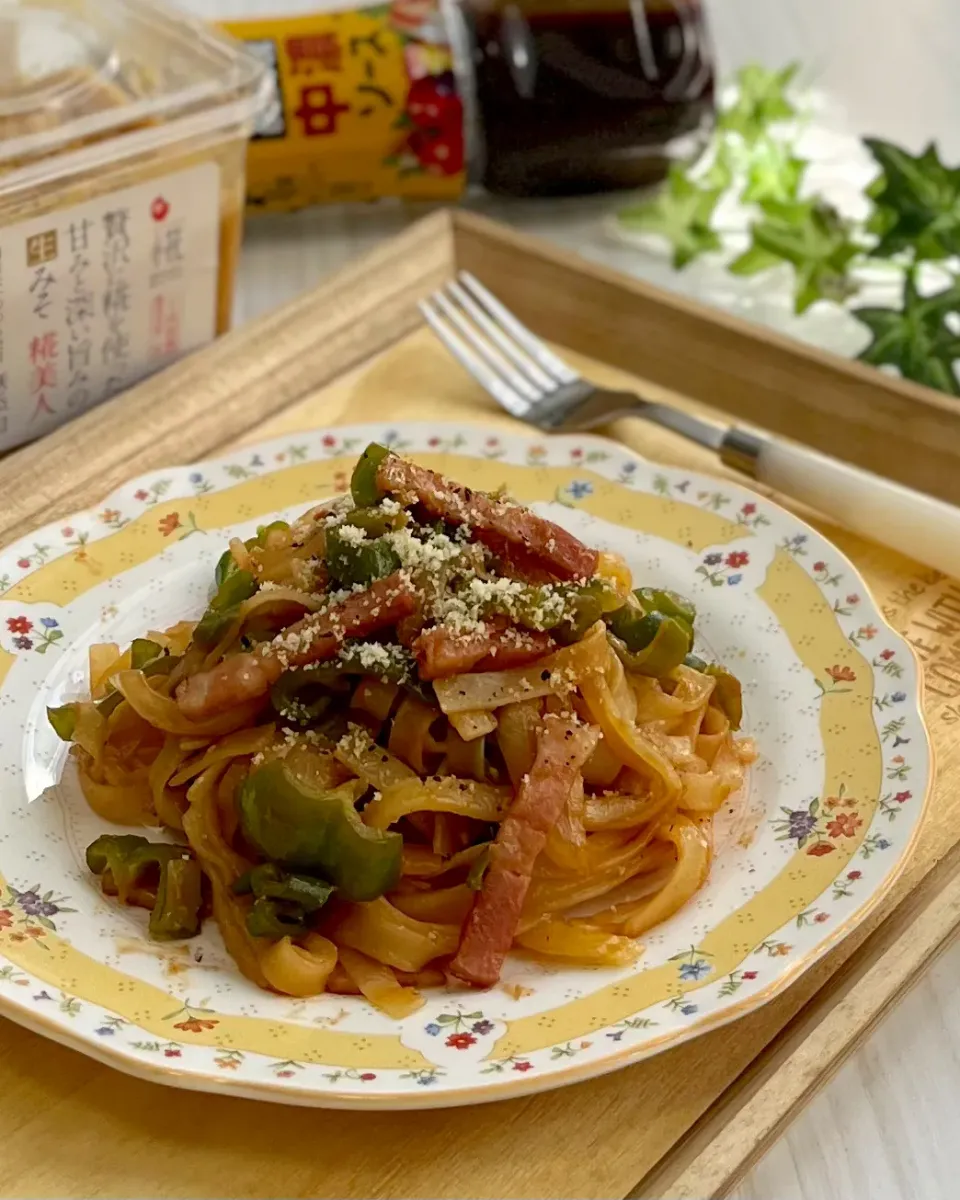 万能味ソースでナポリタン🍝|あゆさん