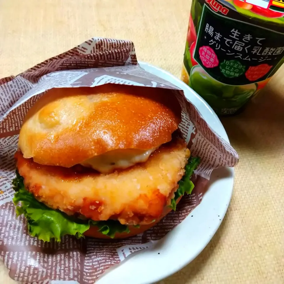 チキン竜田バーガー|うたかた。さん