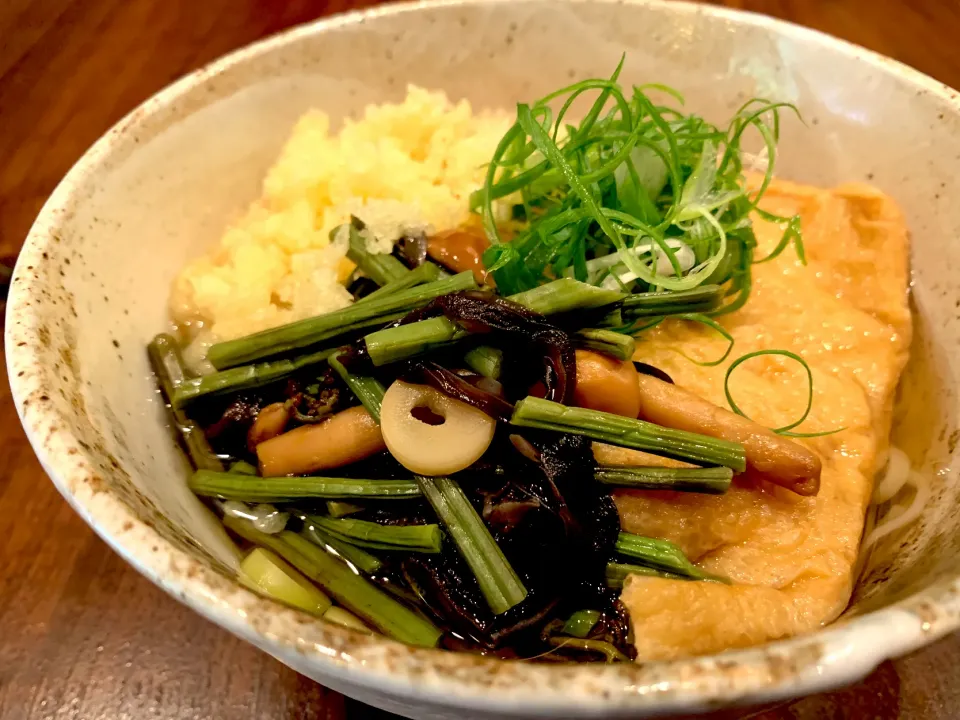 山菜 たぬきつね温めん|半田手延べそうめんの店 阿波や壱兆さん