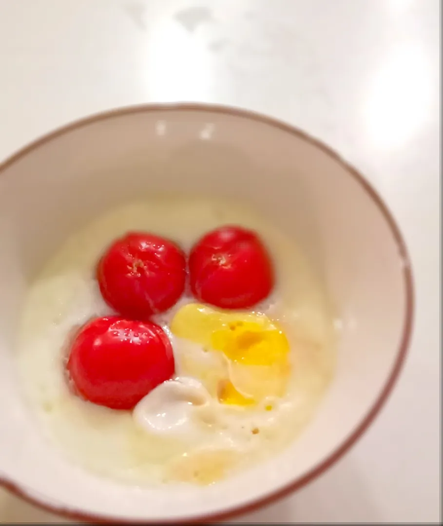 Steam egg + cherry tomatoes + dashi sauce + sesame oil|2721_blissさん