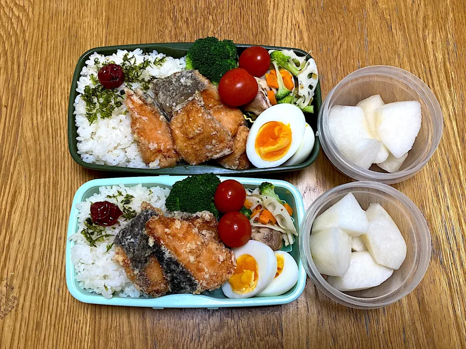 Snapdishの料理写真:秋鮭のザンギ弁当|ゆさん