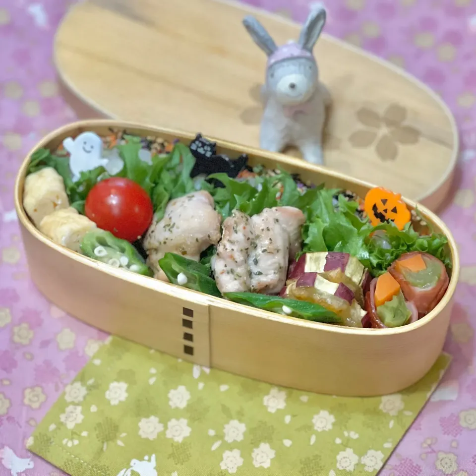 鶏かた肉のハーブグリル☘️の💙ちゃんお弁当　10/20金|sweet homeさん