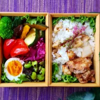 Snapdishの料理写真:揚げ蓮根の混ぜご飯弁当🍱|papipurin1さん