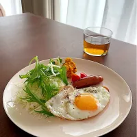 Snapdishの料理写真:休日のワンプレートモーニング|Taichi_cookingさん