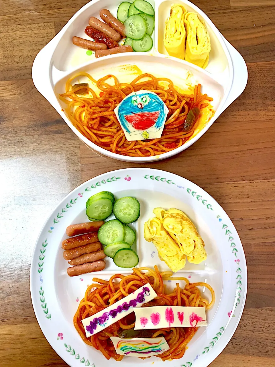 ウインナー、ミートソーススパゲッティ、卵焼き、きゅうり|あゆみさん