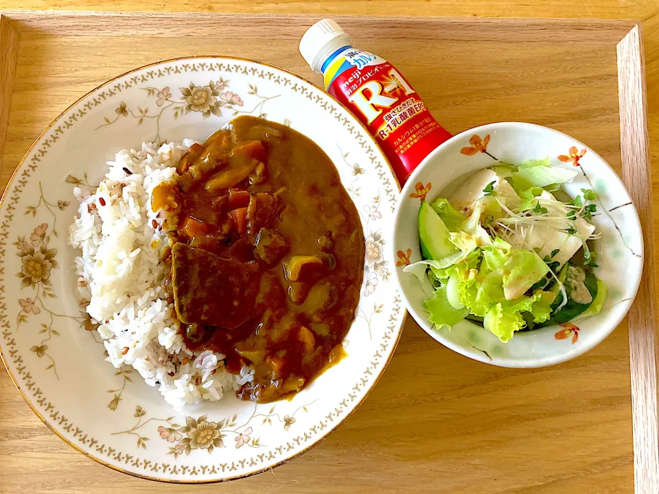 久しぶりにカレーライス🍛お米は青天の霹靂、大豆ミート乾燥スライスand南瓜入り|さくたえさん