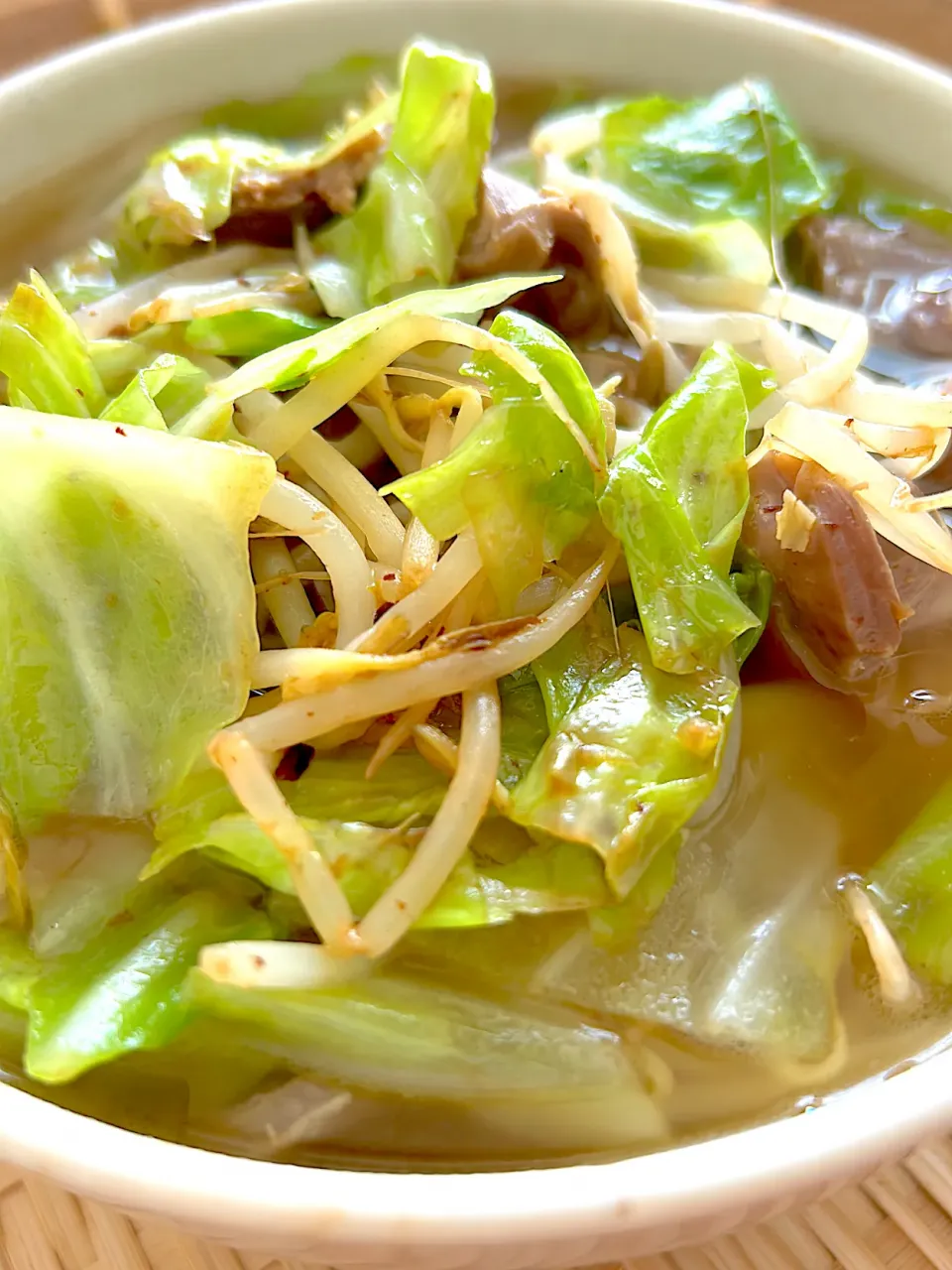 Snapdishの料理写真:豆鼓炒め乗っけラーメン|ひらけごま@たかさん