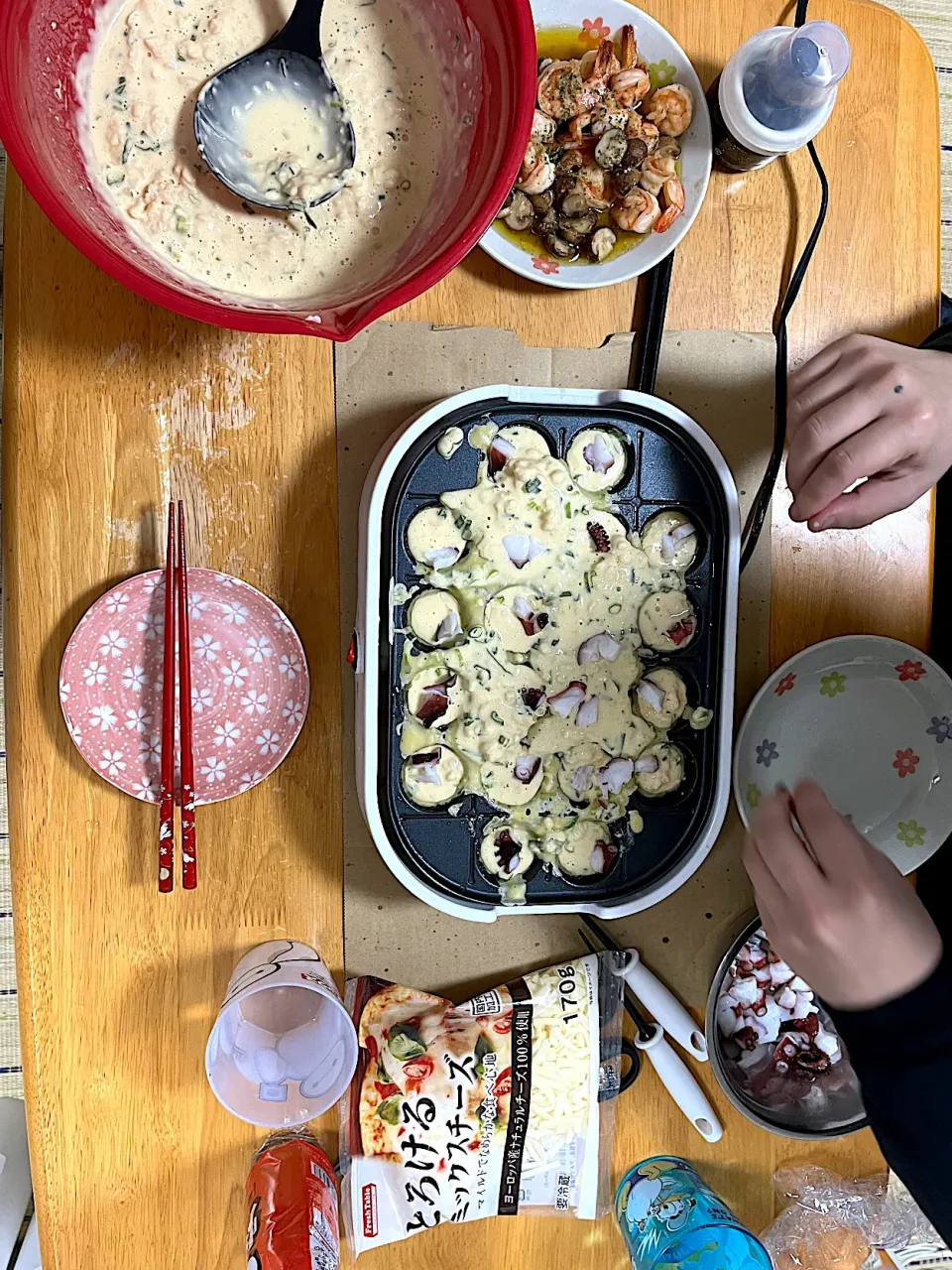 このお家で最後のたこ焼きパーティー🥳|モモ&ハーブmama🐰🐹🐢🐠❤️さん