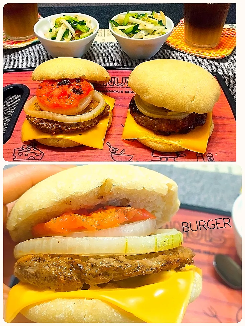 Snapdishの料理写真:ハンバーガー🍔|みったんさん