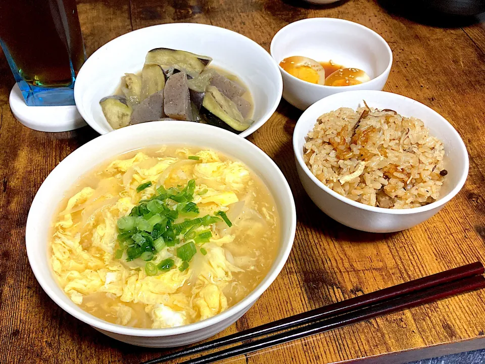 かき玉うどんにサバ缶ご飯にシギなすに味玉|しあぺんさん