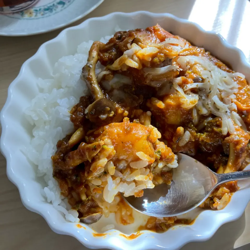 エビとキノコのチーズカレー|はるさん