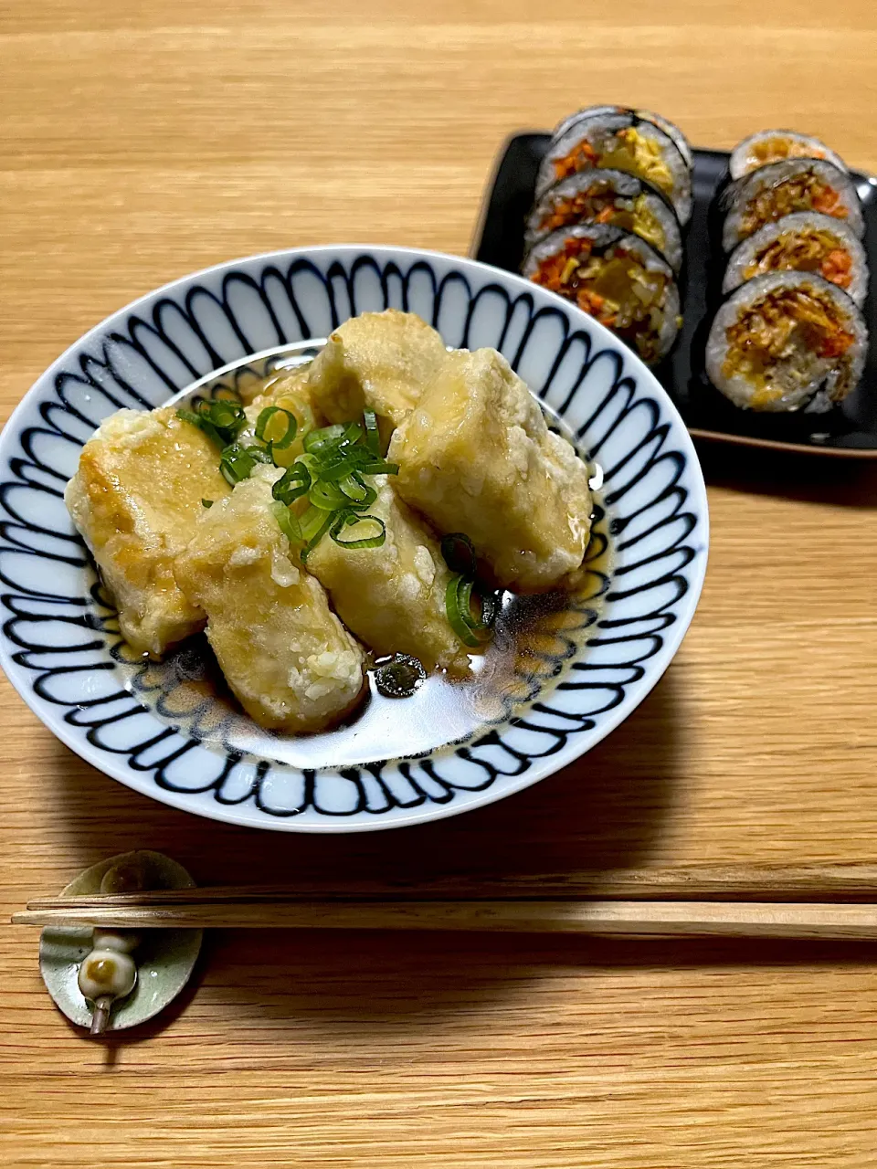 今日の夜ごはん~揚げ出し高野豆腐、キンパ2種~|ゆかｕさん