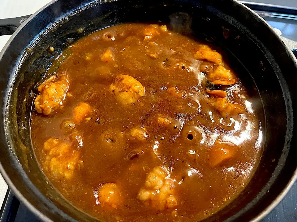 今夜の娘の晩酌ご飯は、昨夜のもつ鍋からのリメイクでモツ煮込みカレー🍛✨|yokoさん