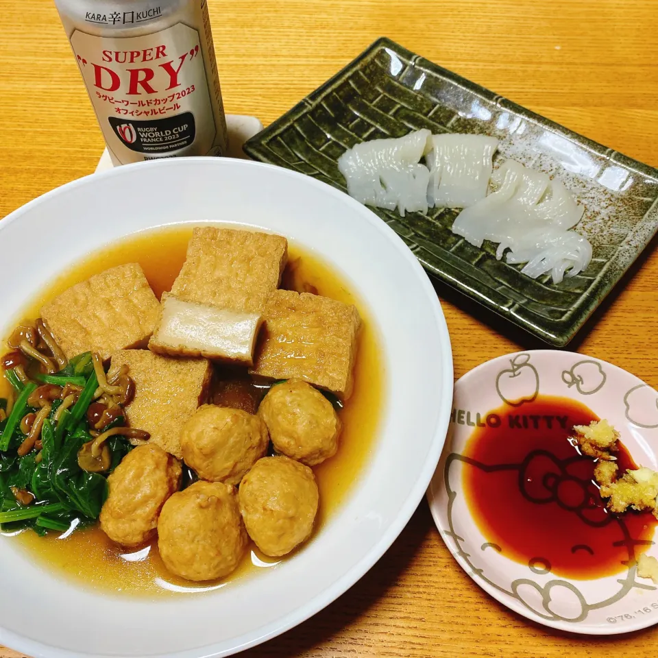 いかそうめん
鶏団子、厚揚げのとろとろ煮|naoさん