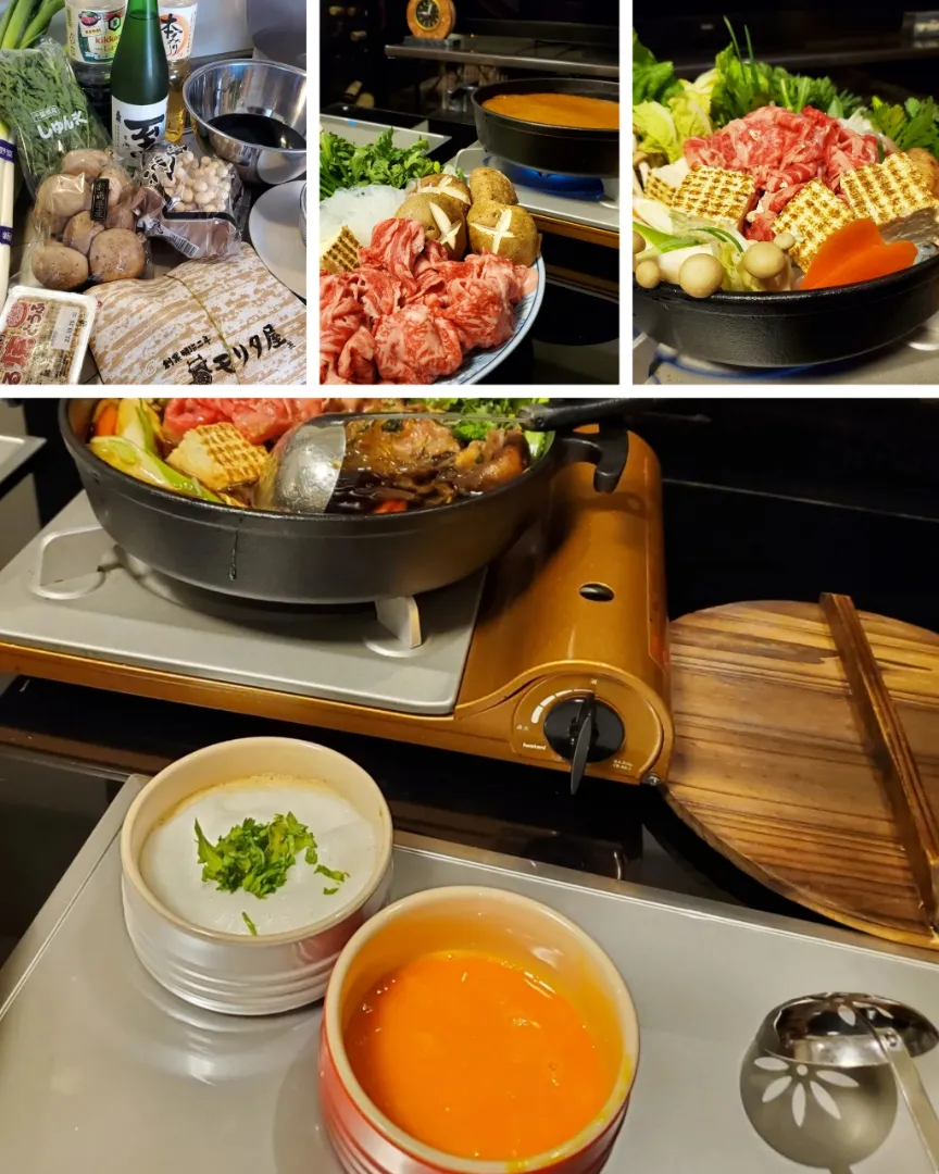 Snapdishの料理写真:見た目も美味しい、和牛すき焼きです|motohiroさん