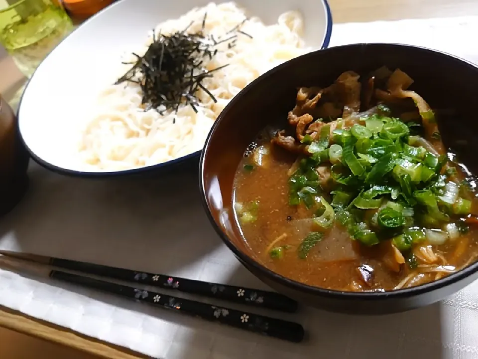 そうめんとキノコの豚汁|白河無月さん