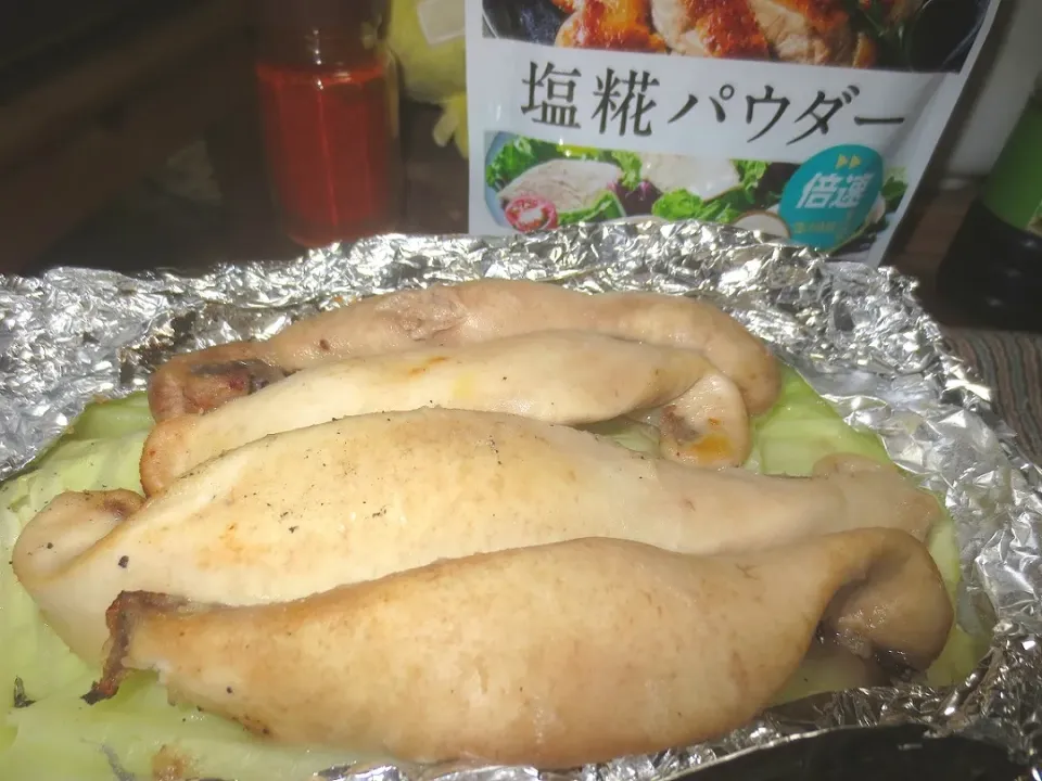 塩糀鮭白子キャベツホイル焼き|酔仙さん