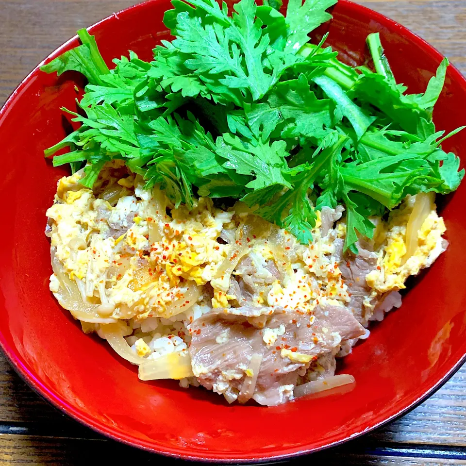 島根和牛の残りで他人丼^_^|きよっさんさん