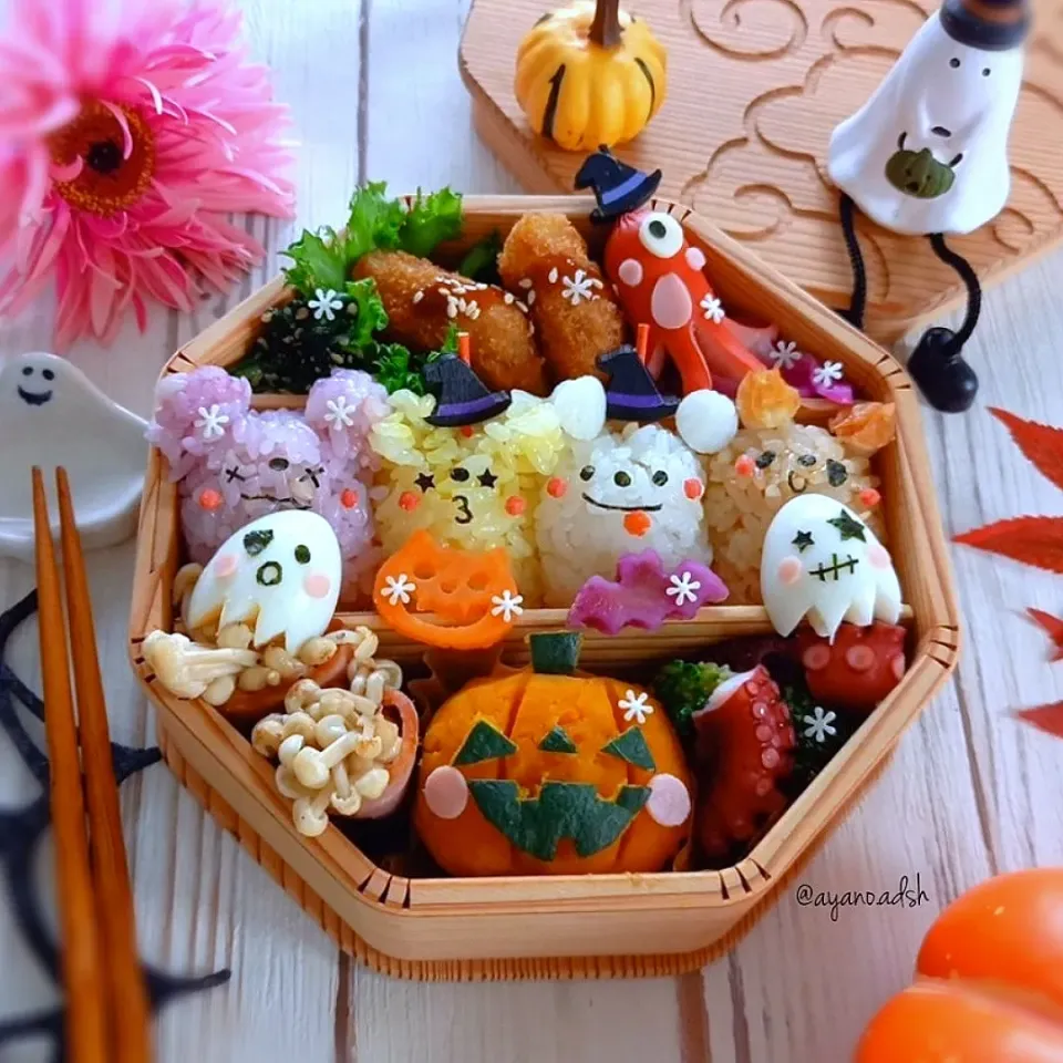 ハロウィン🎃👻🍭
🐻カラフルくまさんおにぎり弁当|ayano.adshさん