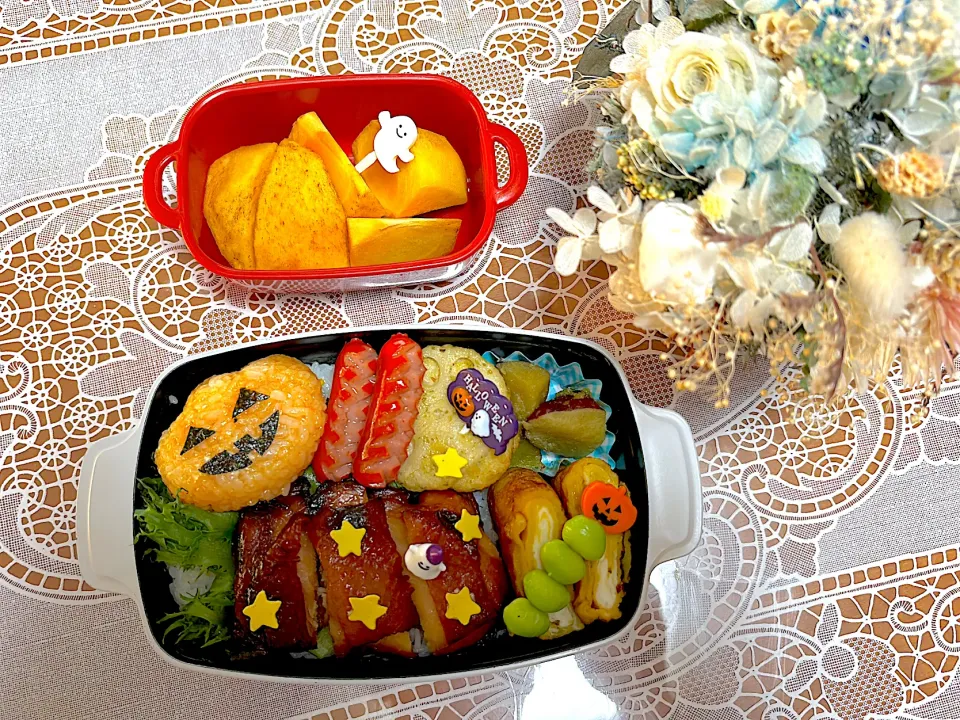 Snapdishの料理写真:2023.10.27のハロウィンチキン弁当⭐️|makoさん