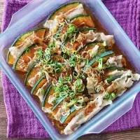 かぼちゃと豚ばらのじゃこおろしぽん酢がけ|ヤマサ醤油公式アカウントさん