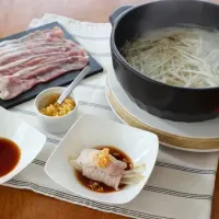 Wおろしでいただく 山盛りもやしの豚しゃぶ|ヤマサ醤油公式アカウントさん