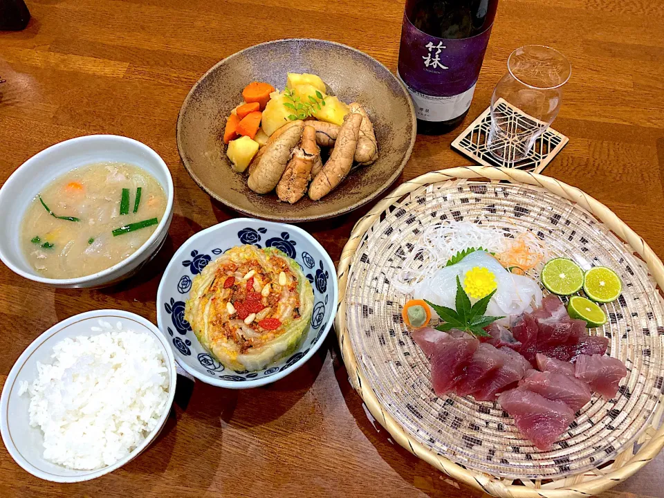 Snapdishの料理写真:旅行から帰宅 我が家で晩ご飯|sakuramochiさん