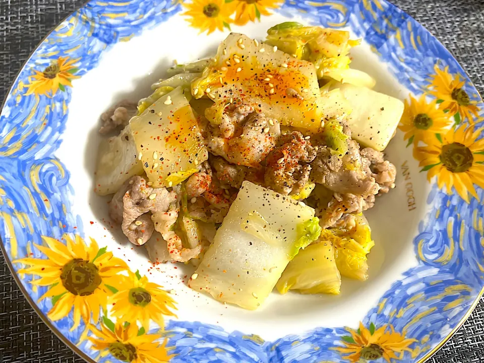 豚肉と白菜の減塩とろとろ炒め|羊さん