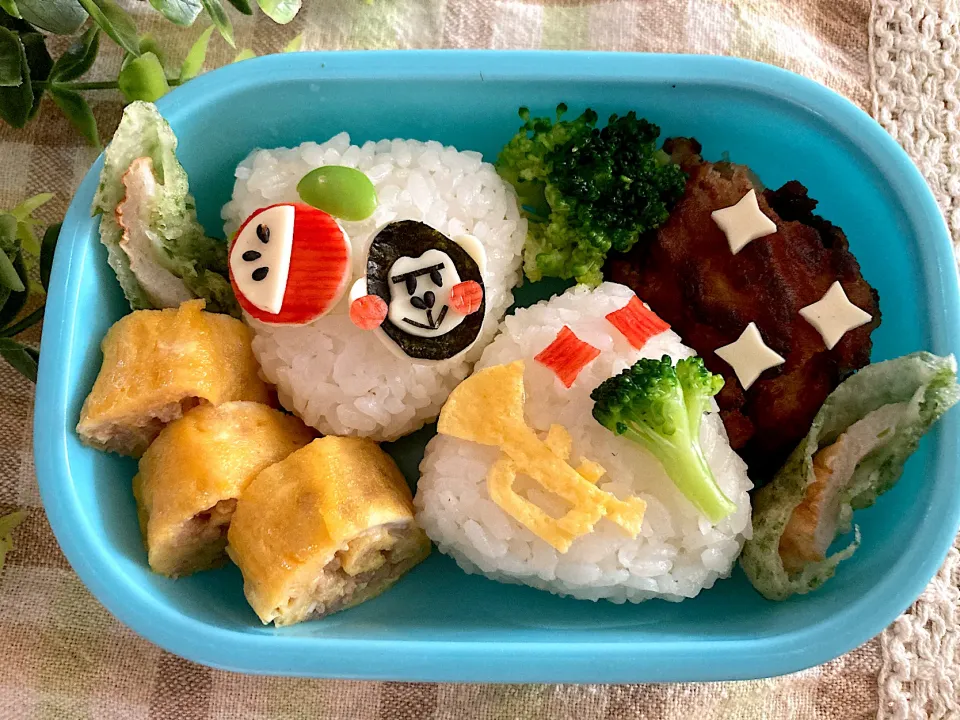 ＊べびたんの幼稚園お弁当＊りんご🍎ごりら🦍ラッパ🎺パセリ🌿しりとり弁当🍱＊|＊抹茶＊さん