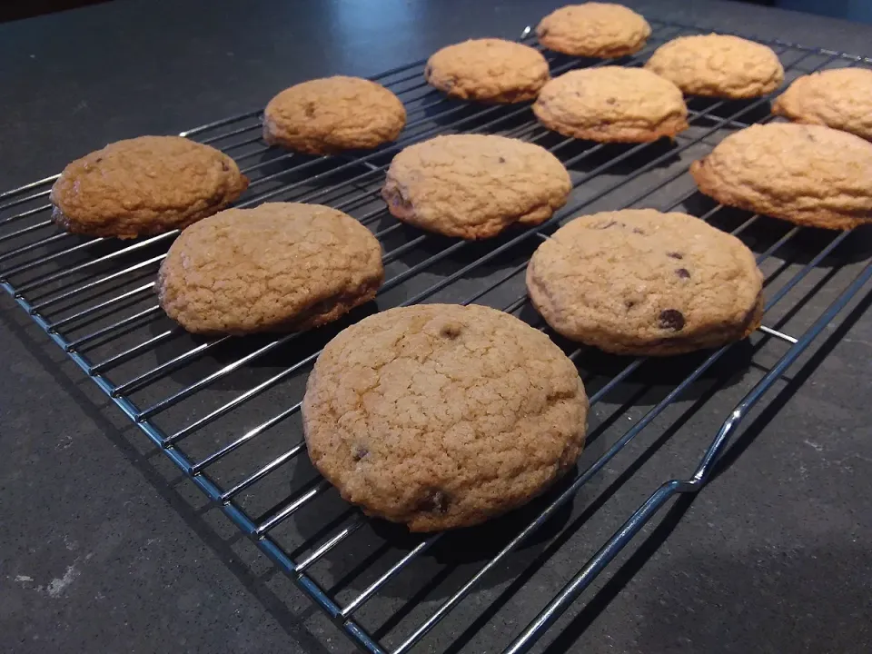 chocolate chip rice flour cookies|bluezebrablueさん