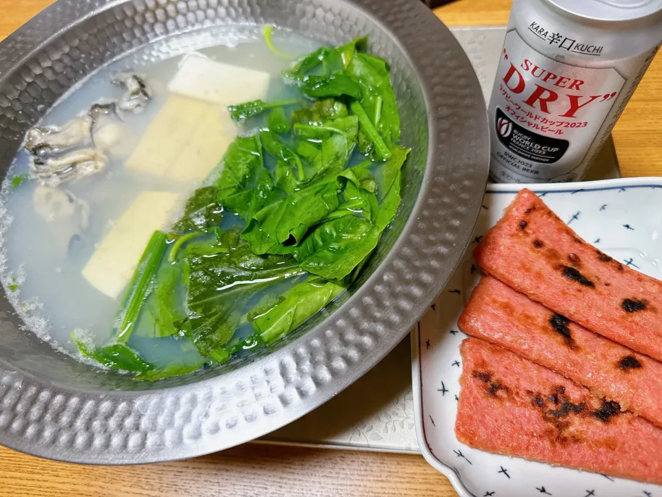 ほうれん草、牡蠣入り湯豆腐
赤てん|naoさん