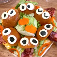 Snapdishの料理写真:ハロウィンハンバーガー|クレヨンしんちゃん大好き！さん