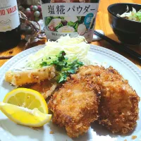 もうかサメのフライ〜にも塩糀パウダー🐟😊