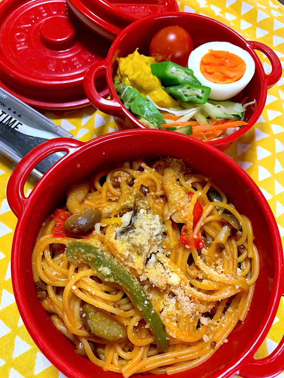 大豆のお肉のパスタ弁当🍝|がおりんさん