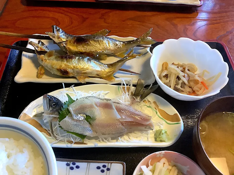 鮎🐟づくし定食😋|アライさんさん