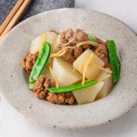 大根と大豆のお肉の照り煮