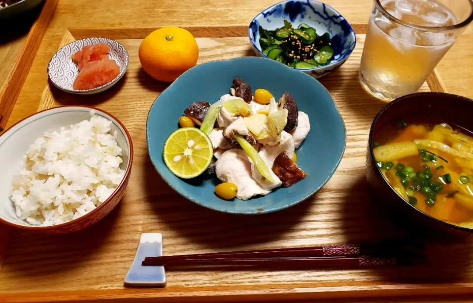 鶏むね肉と椎茸の蒸し煮|halさん