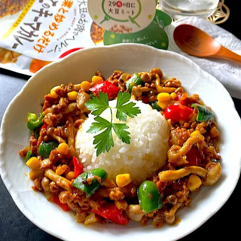 「ダイズラボ きのこのキーマカレー」を使ってみたSnapdishの料理・レシピ写真:きのこのキーマカレー🍛~肉の日に大豆ミート