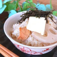 明太子と蓮根の炊き込みご飯