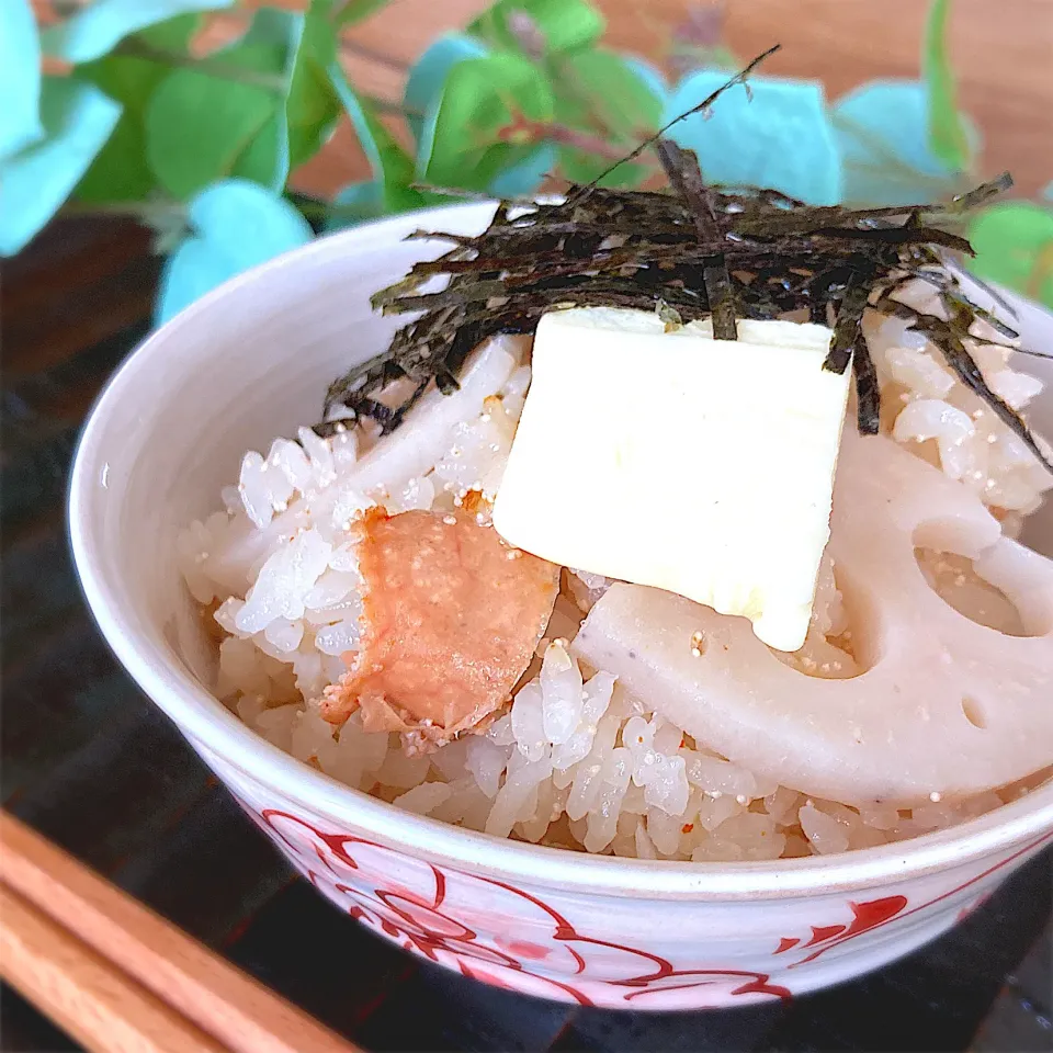 明太子と蓮根の炊き込みご飯|みずほさん