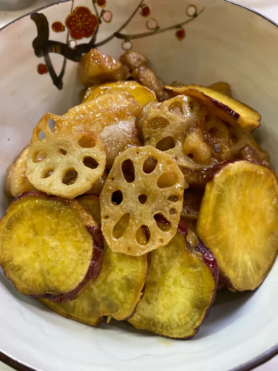 Snapdishの料理写真:揚げ野菜と豚肉の甘酢あんかけ|おかこさん