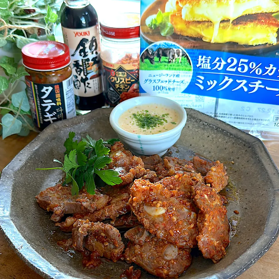 ピリとろ料理フェスティバル🎵骨付き肉ってだけでもご馳走！蒸しスペアリブ。|くまちゃんさん