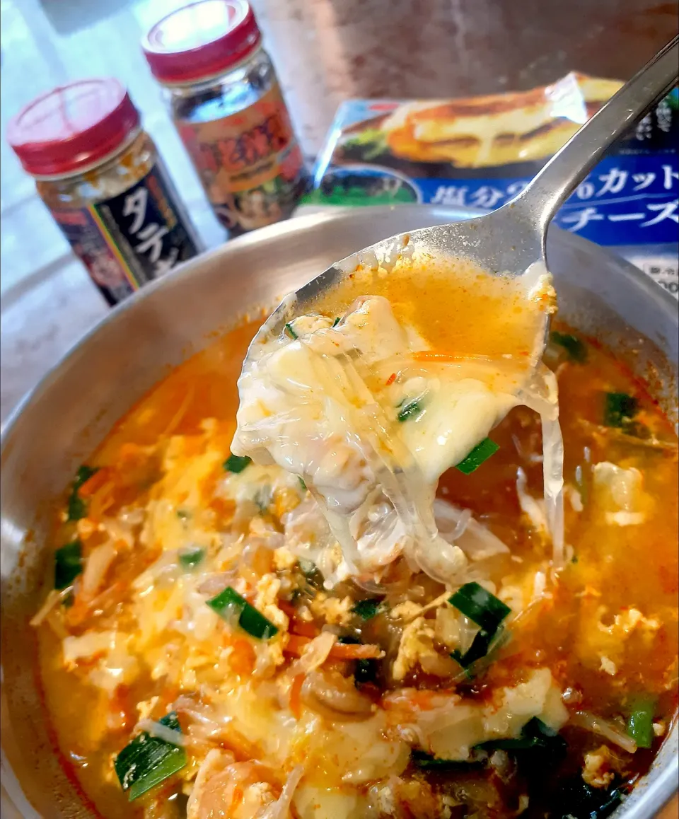 Snapdishの料理写真:ピリ辛とろスープ🌶️|びせんさん