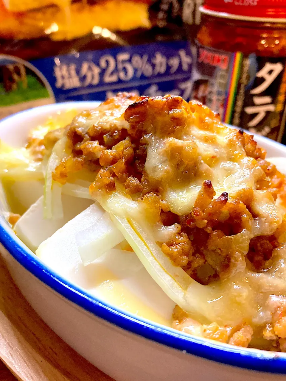 ピリ辛肉味噌と豆腐のグラタン|真珠きょうだいママさん