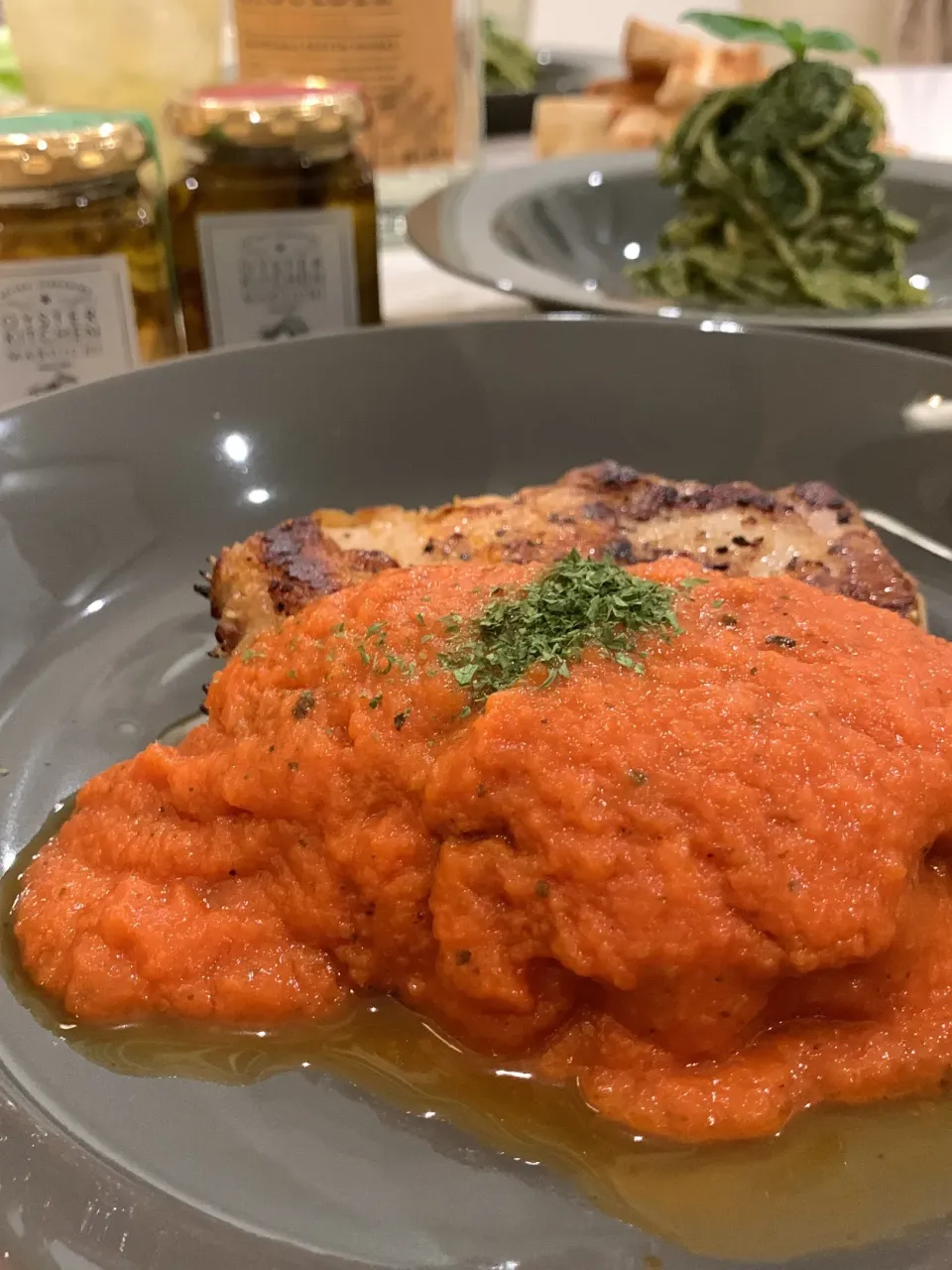 トマトソース🍅でチキンステーキ|ケイさん