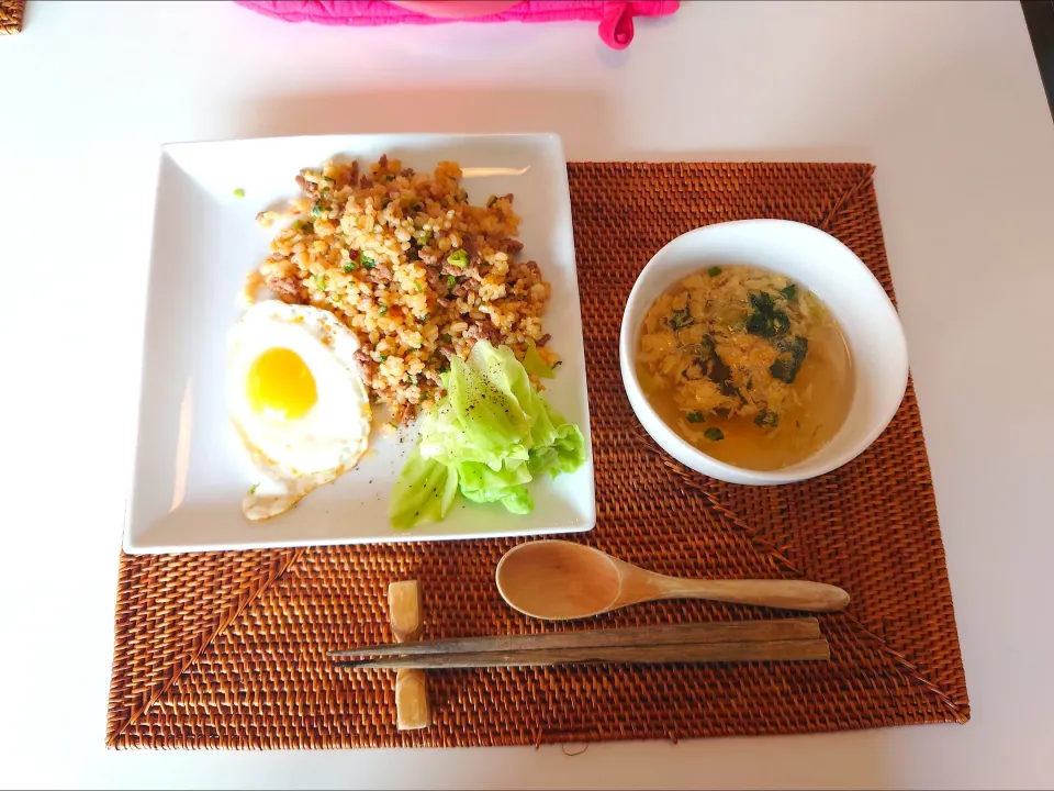 今日の昼食　SDモニター☆海老辣醤使用の炒飯|pinknari🐰🌈さん