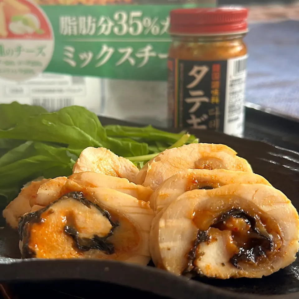 ピリとろ料理フェスティバル🎵蒸し鶏海苔チーズ巻き！|くまちゃんさん