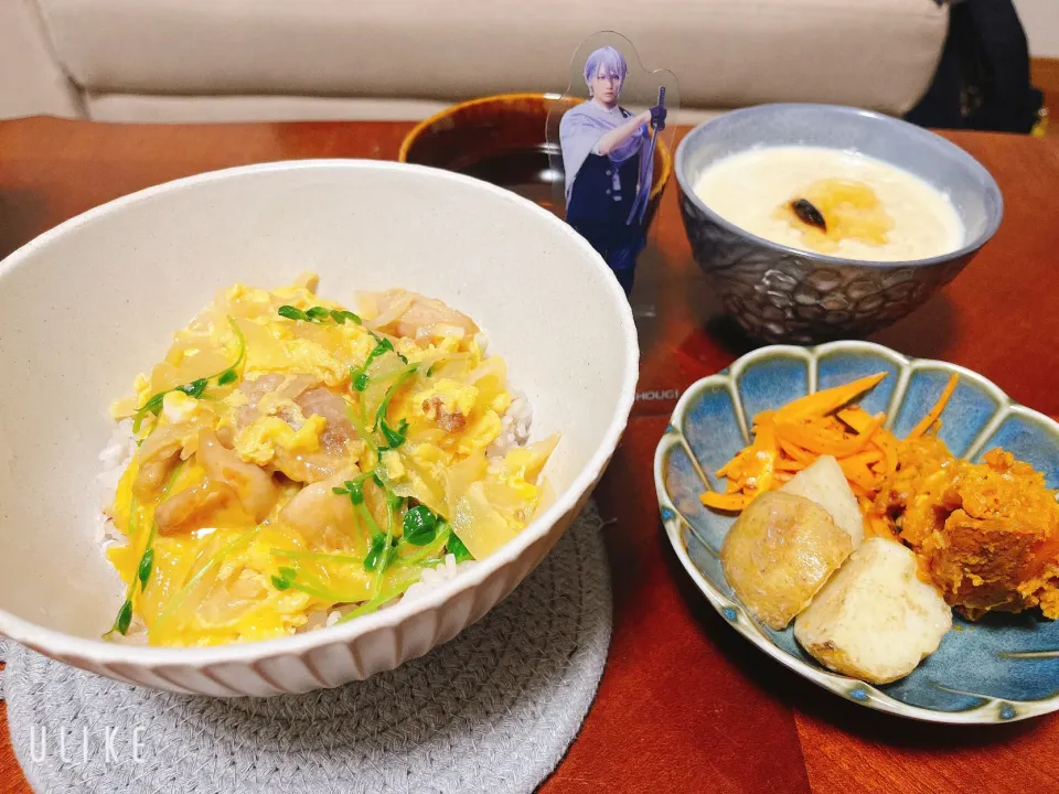 親子丼と豆乳スープとか色々|とめさん