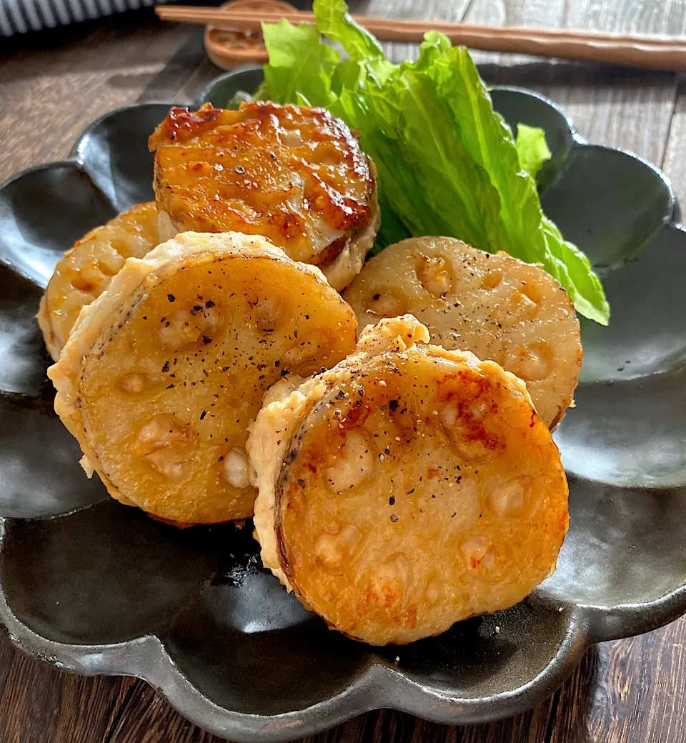 シャキシャキ♪蓮根のはさみ焼き|ちぐあささん