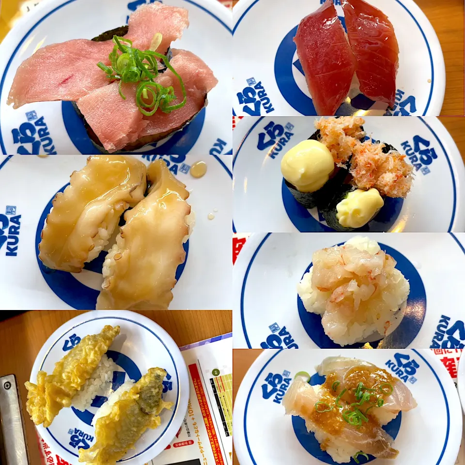 鉄火乗せ　熟成漬けまぐろ🍣　鯛胡麻ダレ　塩だれ赤えび🦐　漬けたこ　かにまよ🦀　鯵天|るみおんさん